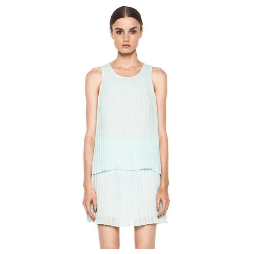 Rag & Bone Violette Pleated Mini Dress Mint Womens Size 2